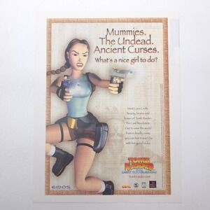 Tomb Raider Lara Croft Last Revelation Video Game Print Ad PlayStation Vintage